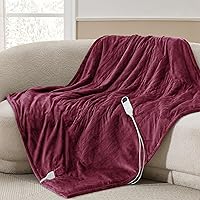 Vista 37 de Bedsure - Manta térmica matrimonial de franela suave, calentamiento rápido con 10 ajustes de tiempo y 6 ajustes de calor, regalo cálido