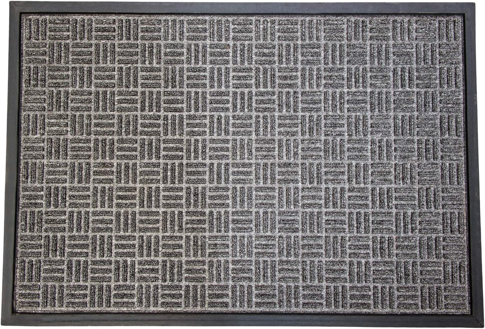 ULTRALUX Large Premium Indoor Outdoor Door Mat 47" x 71" Absorbent, Strong, Non-Slip Entry Rug Heavy Duty Rubber Backed Doormat, Dark Gray Dirt Barrier Entrance Mat
