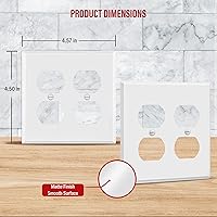 Vista 91 de ENERLITES Placa de pared de metal dúplex para receptáculos, cubierta de salida de acero inoxidable, resistente a la corrosión, tamaño de 1 banda