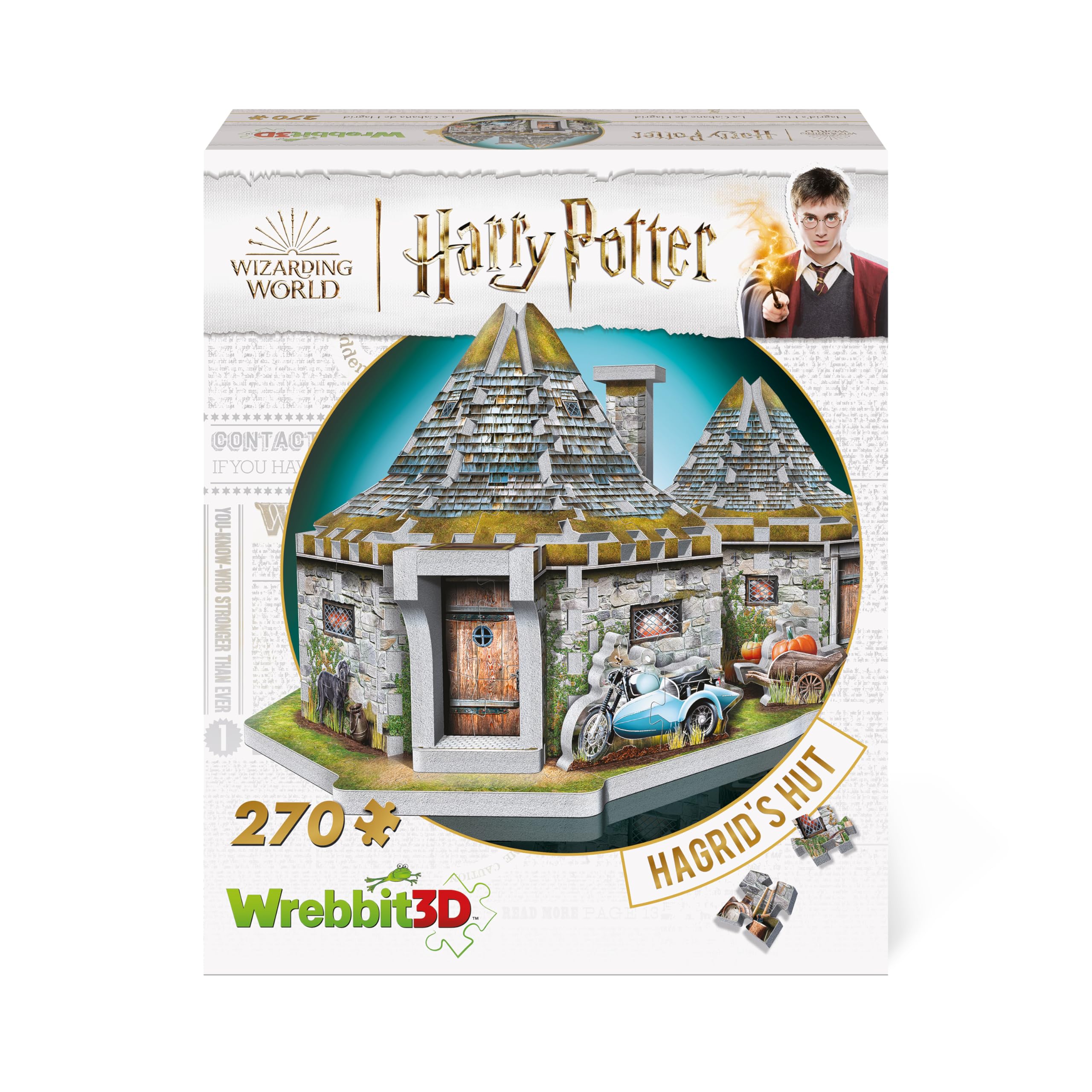 Wrebbit 3D HOGHAG Hagrid's Hut Harry Potter Puzzle, Multicolor, (270-Piece)