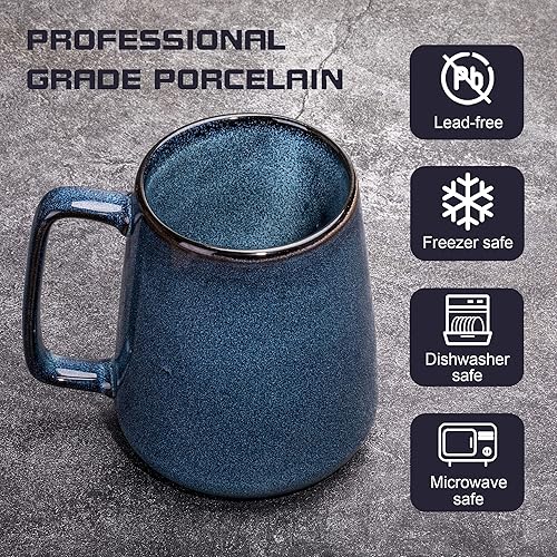 Miniatura 3 de Taza de café de cerámica extragrande, 24 onzas, taza de té de gran tamaño para el hogar y la oficina, con mango grande, apta para lavavajillas y