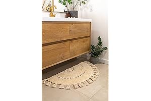 BIEN BEAU Half Circle Boho Rug with Tassels for your Bathroom
