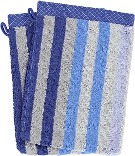 Lote de 2 guantes de baño (16 x 21 cm), color azul
