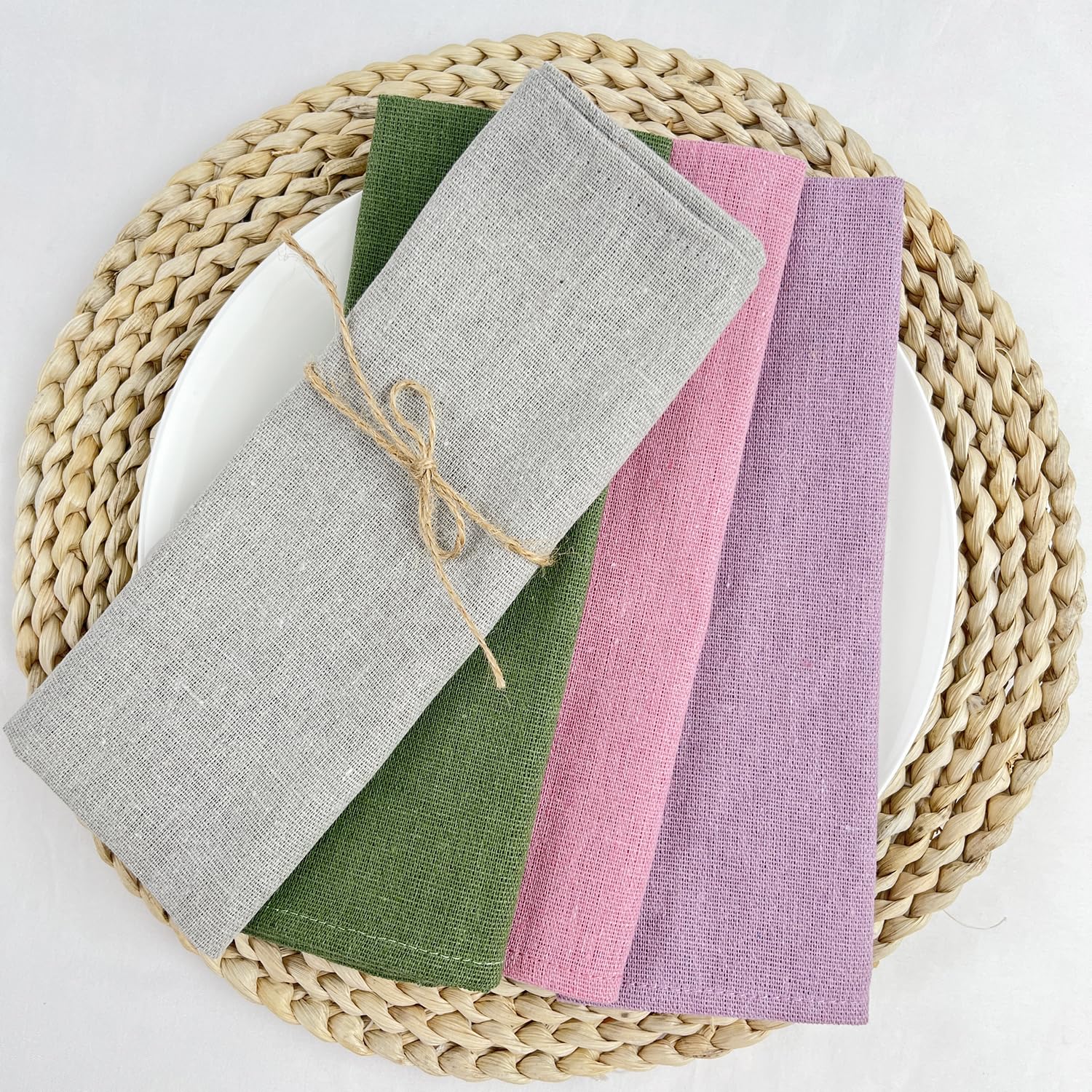 die Tücher, 12 Wiederverwendbare Stoff-Tischsets for Hochzeiten, Partys, Zuhause, Küche, Esszimmer, Weihnachtstischdekoration(Nature)