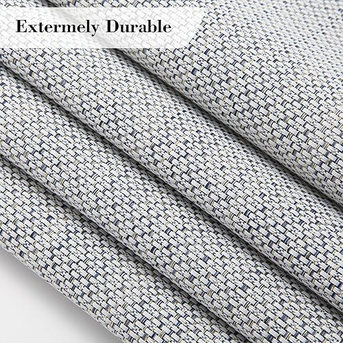 Miniatura 5 de Juego de 6 manteles individuales resistentes al calor para mesa de comedor, manteles individuales de vinilo tejido, fáciles de limpiar, lavables, 18