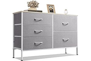 Cómoda Gris para Dormitorio con 5 Cajones Organizadores