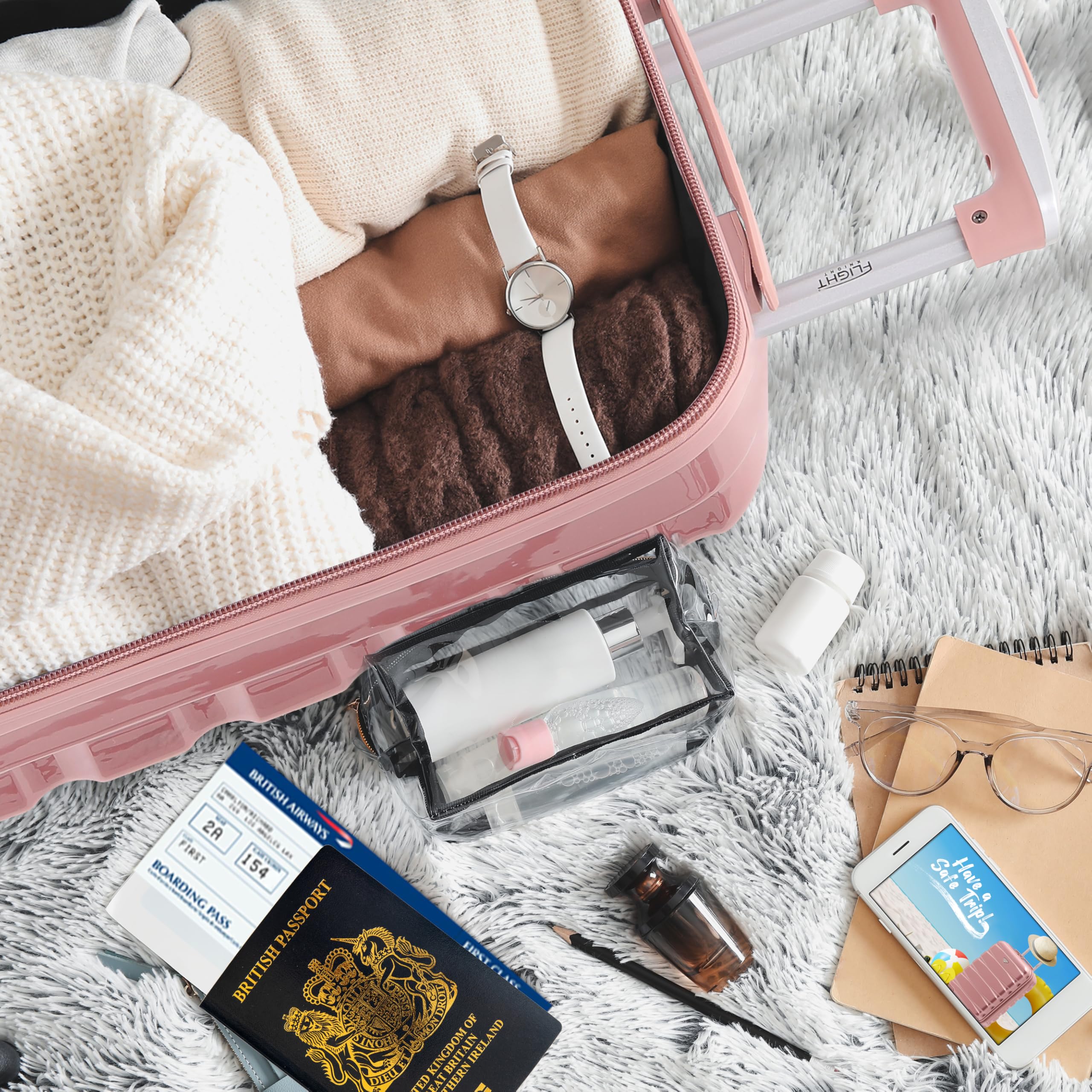 Flight Knight Cabin Suitcase 55x40x20 Ryanair Priority, EasyJet, Jet2 Lightweight Small Durable 4-Wheel Cabin Case, Carry-On for Over 60 Airlines, Hard Shell, 10kg Hand Luggage Bag (55 x 40 x 20 cm)