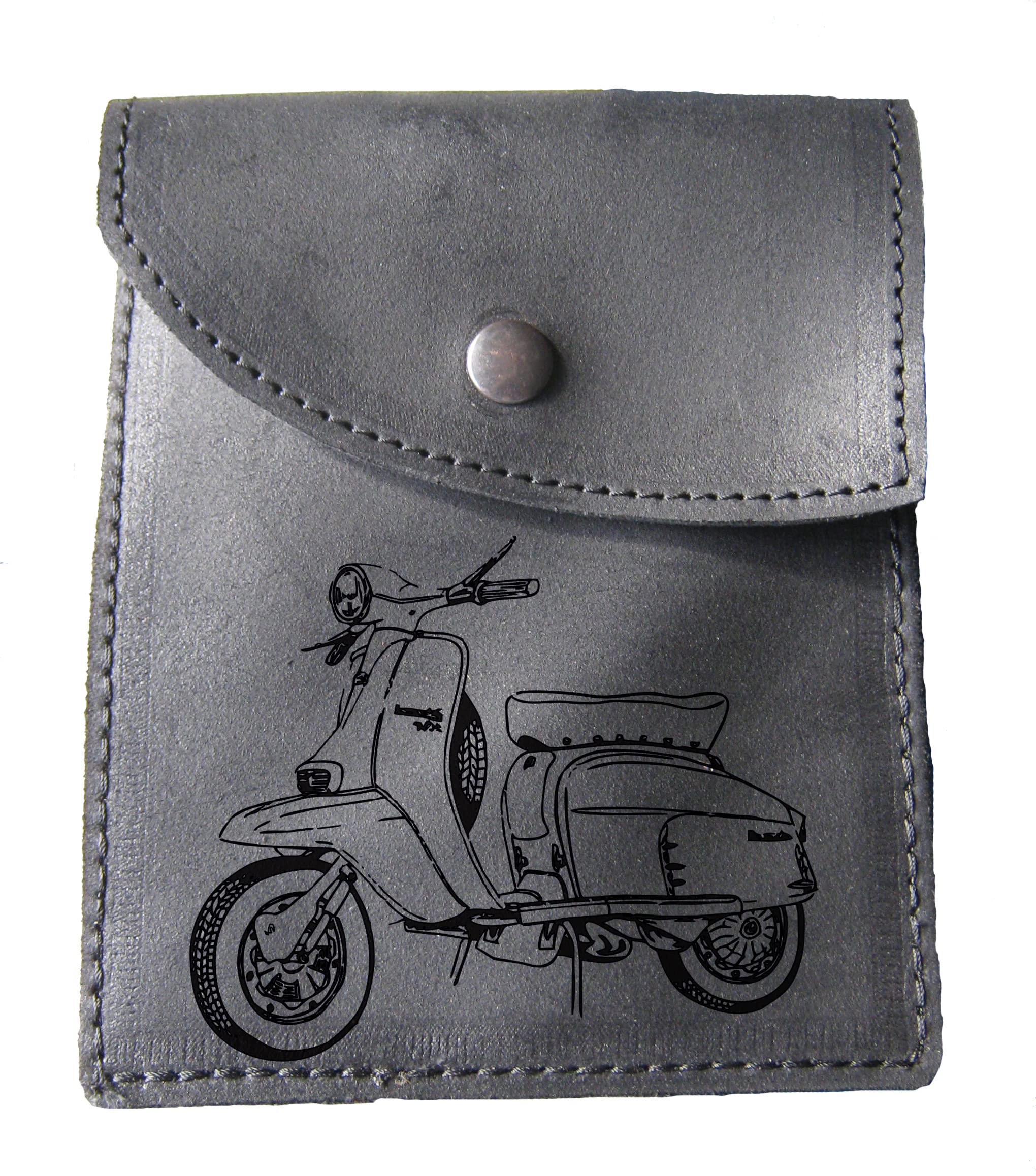 Portadocumenti porta libretto vera pelle incisione Lambretta innocenti 2