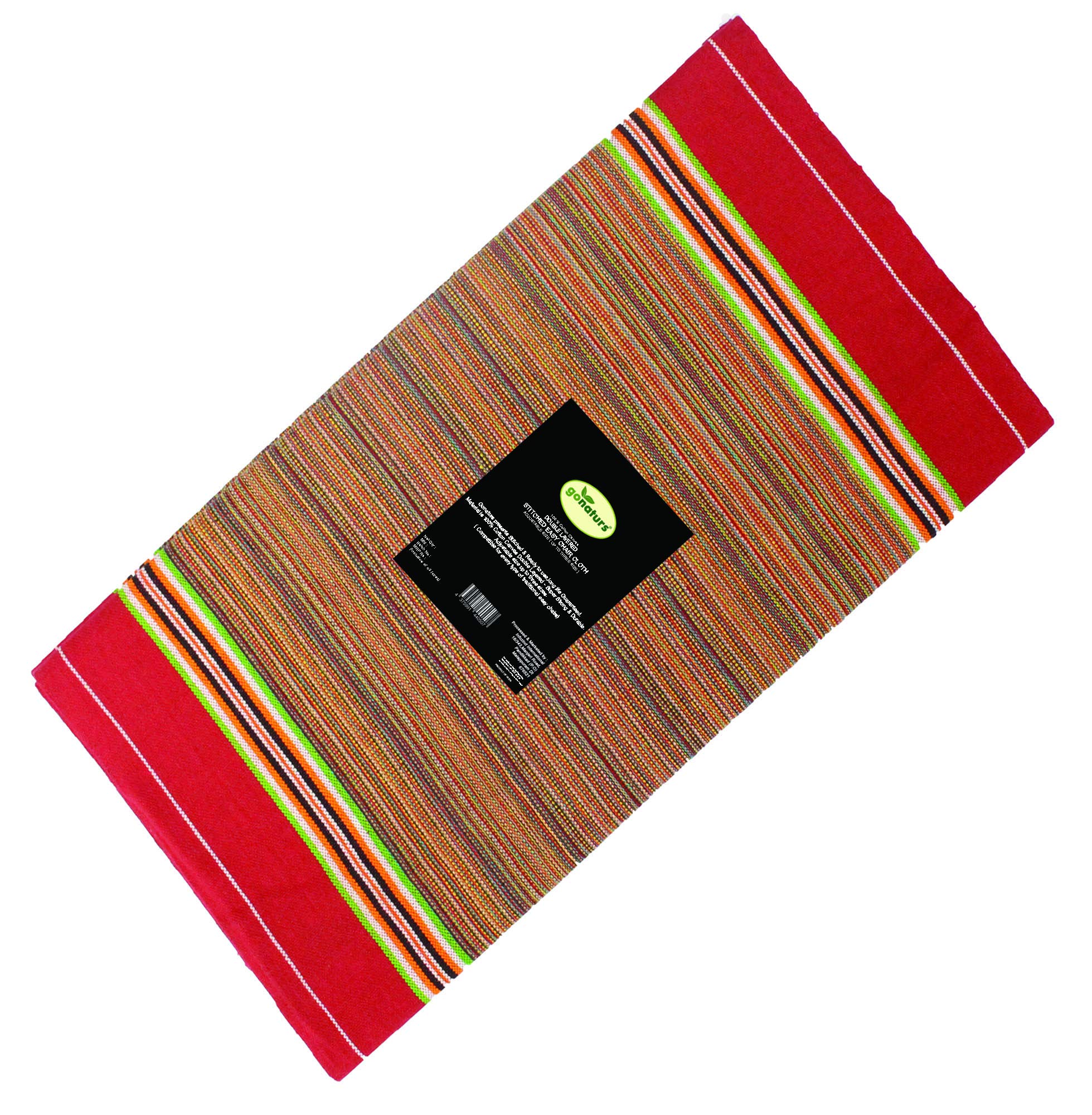 GONATURS Size Adjustable Hemmed Striped Cotton Canvas Cloth for Traditional Wooden Easy Chair – Stitched and Ready to Use-Double Layered (Red)-image-13