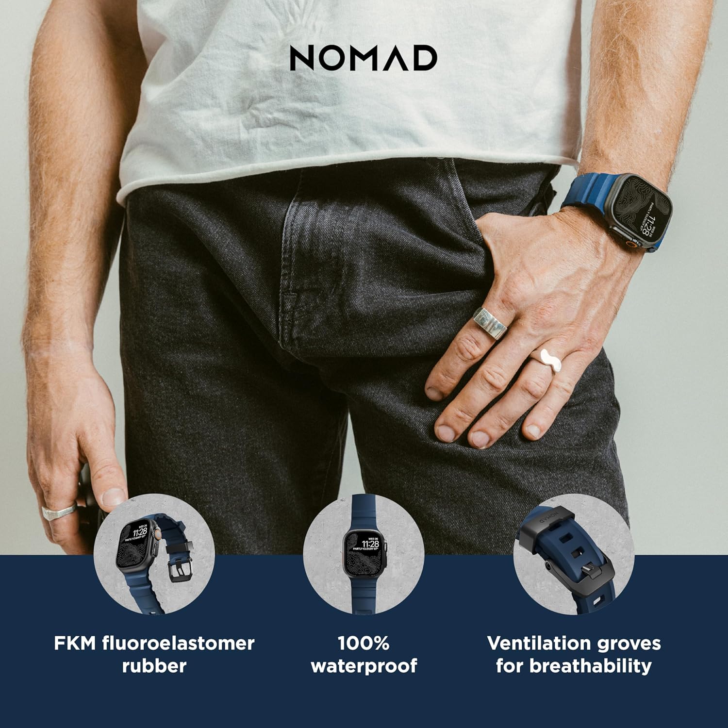 NOMAD Apple Watch Sport Band Rocky Point Apple Watch Band with Titanium Hardware