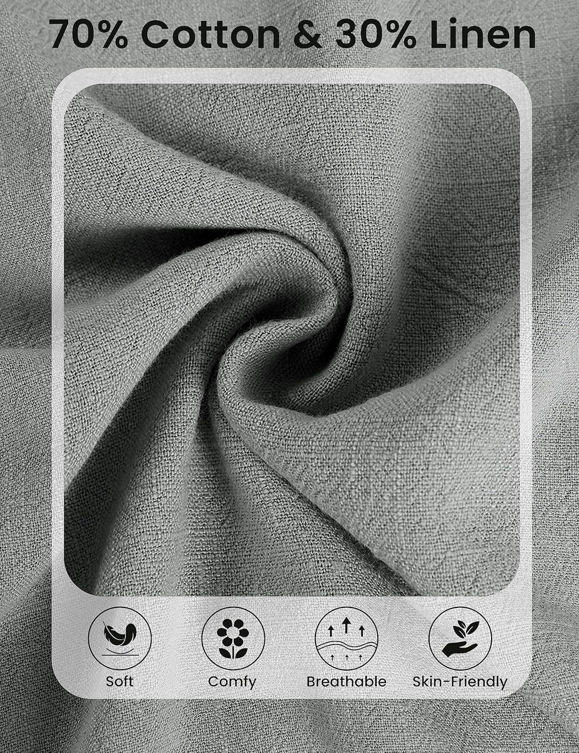 Bianstore Women's Culottes Linen Cropped Wide Leg Pants Elastic Waist Casual Palazzo Trousers with Pockets - Image 5