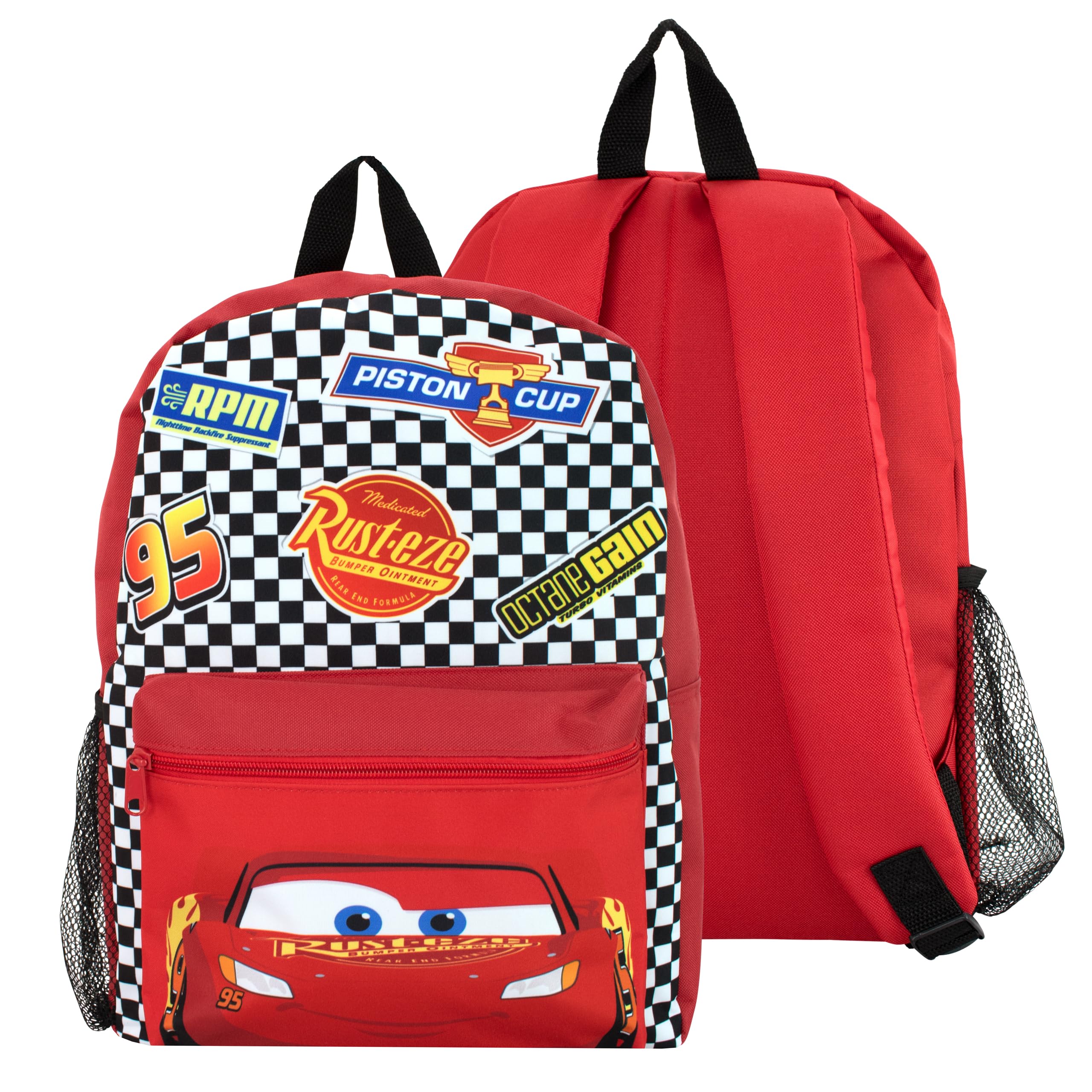 Disney Juego de Mochila Cars de 4 Piezas | Mochila Rayo Mcqueen, Estuche para lápices, Botella de Agua y Bolsa para el Almuerzo | Mochilas Infantiles para El Colegio Y Las Aventuras