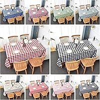 Vista 9 de Mantel a cuadros impermeable de tela - Rectangular de 58x84 pulgadas, clásico de gingham, a cuadros de búfalo para uso en interiores/exteriores