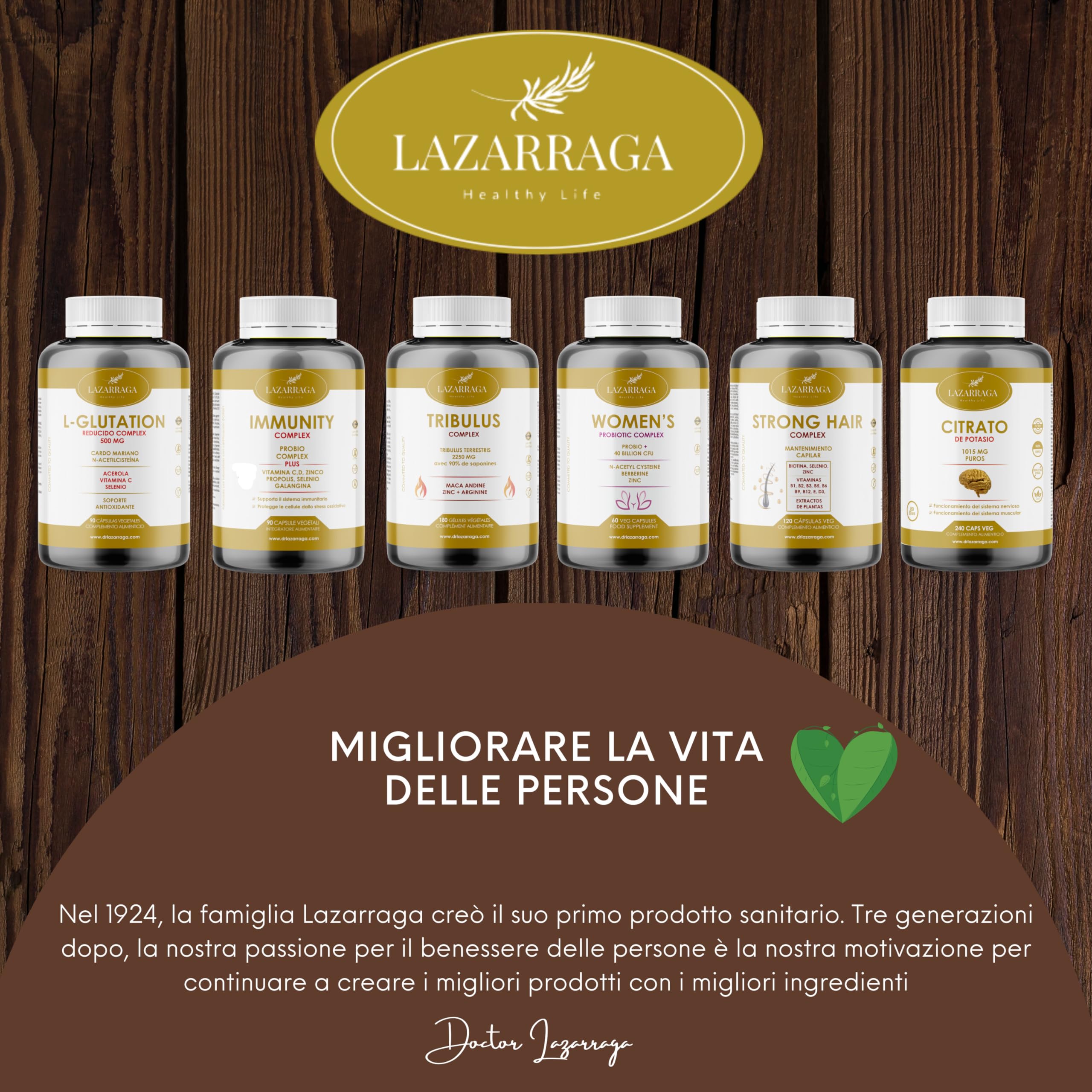 LAZARRAGA - Tribulus Terrestris 2250mg + Maca Peruviana + Arginina + Zinco integratore | 180 Capsules, Multivitaminico Uomo | Vitamine Uomo - 180 Capsule Vegane