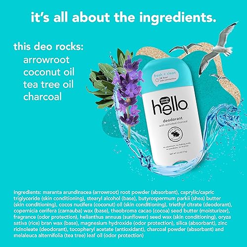 Miniatura 7 de hello Desodorante con manteca de karité para mujeres y hombres protección contra olores las 24 horas coco dulce cítricos frescos y limpio fresco sin