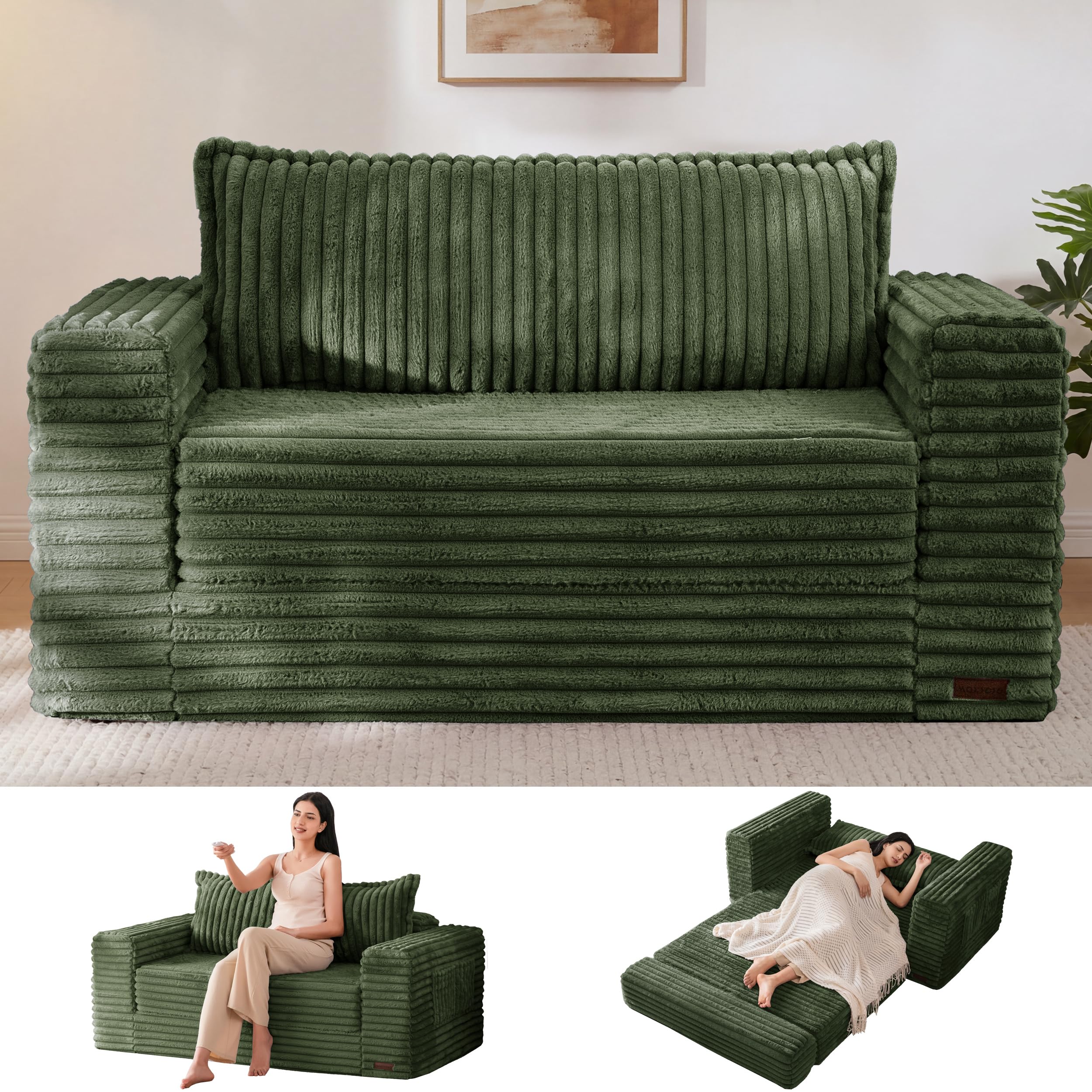 MAXYOYO Pull-Out Loveseat Couch Bed