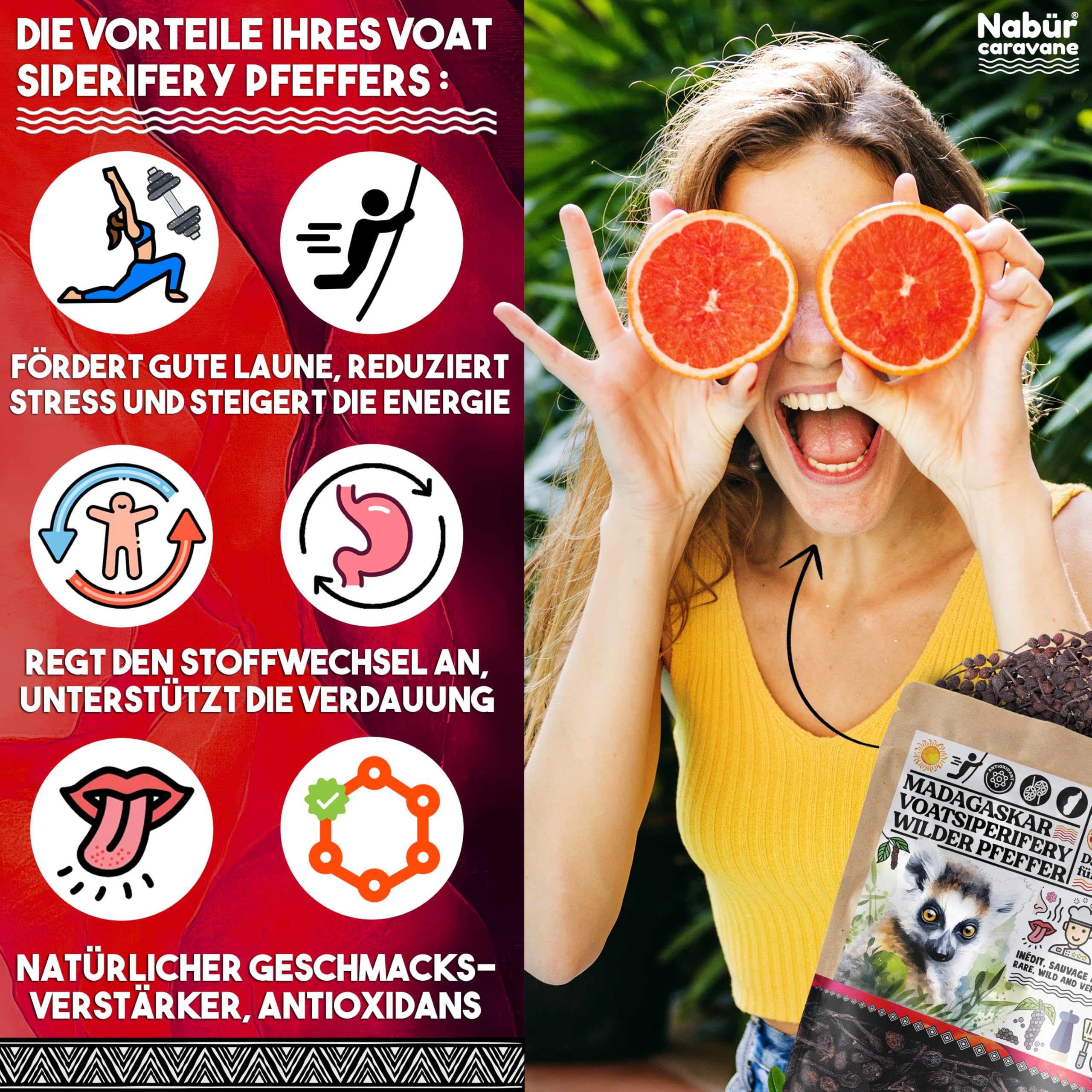 Nabür, 200 g Wilder Pfeffer Voatsiperifery-Pfeffer aus Madagaskar, Gourmet, wilder Madagaskar-Pfeffer