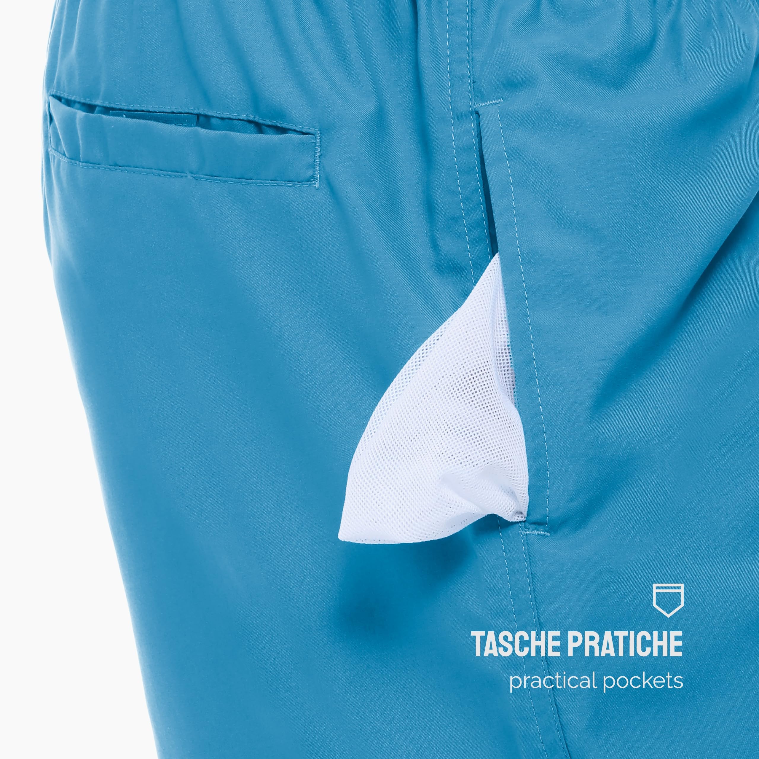 Ladeheid Costume Uomo Mare Classico Lunghezza con Taschino, Medium Drawstring, Fodera Rete, Costumi da Bagno, Boxer per la Spiaggia, la Piscina e Il Surf LA40-128