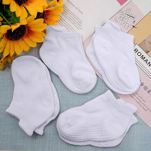 Miniatura 5 de Duufin 16 pares de calcetines de agarre para niños pequeños con agarre, calcetines de tobillo para niños
