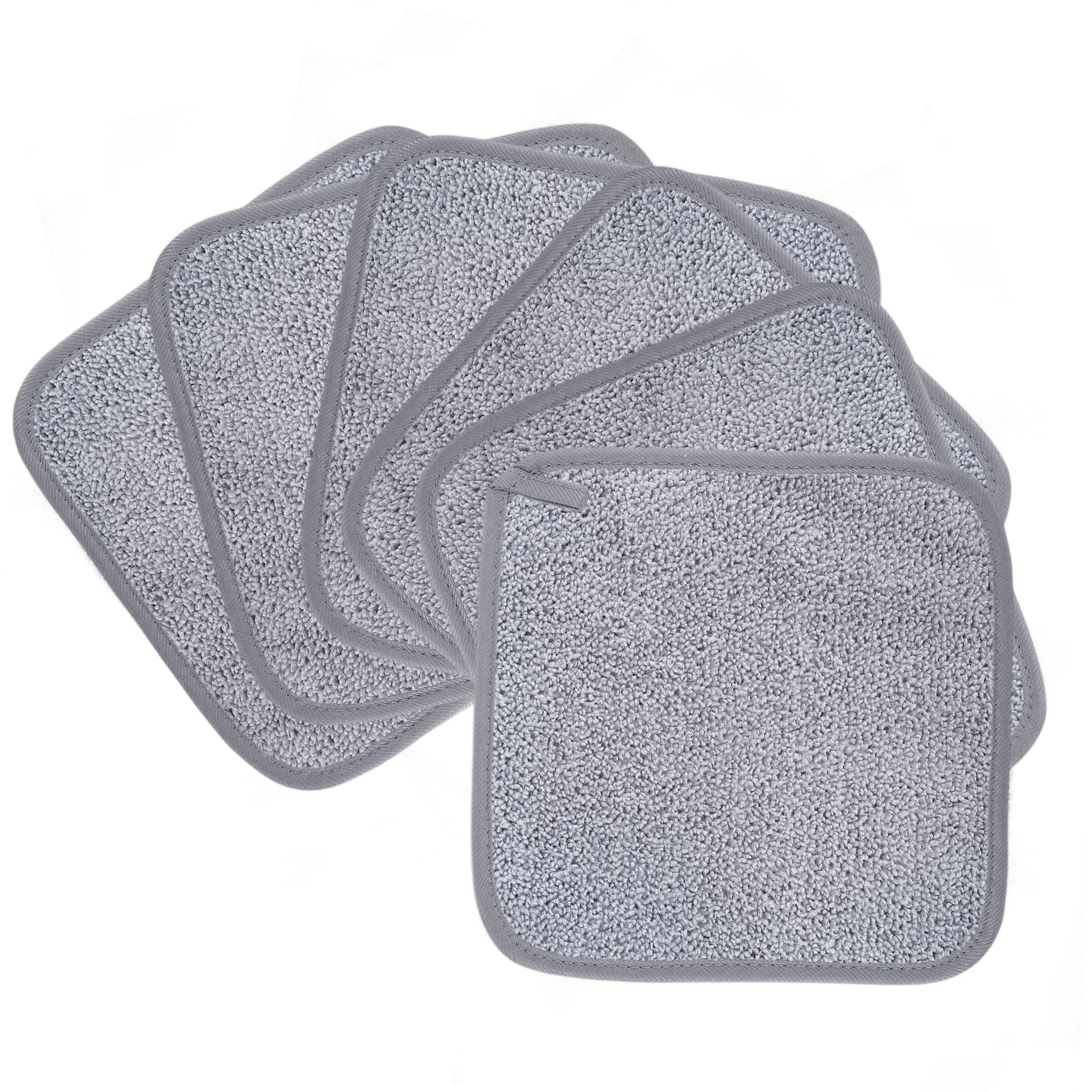 Polyte - Toalla facial desmaquillante de microfibra superabsorbente - Hipoalergénica, sin elementos químicos - Gris- 20 x 20 cm - Pack de 6
