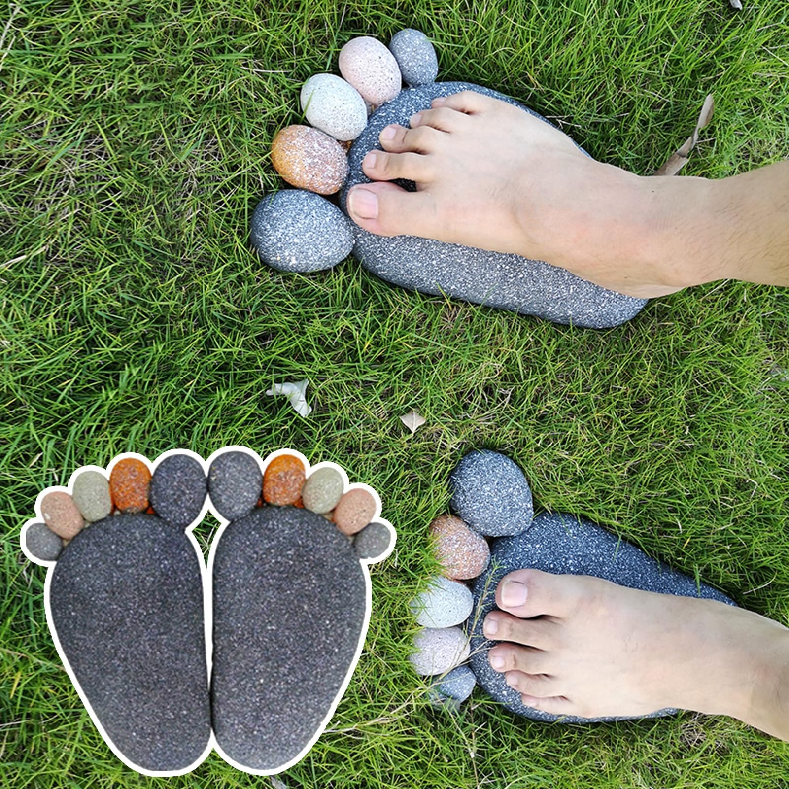 Amazon.com: Innovz Colorful Feet Shaped Stepping Outdoor Stones