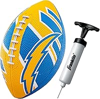 Vista 34 de Franklin Sports NFL Team Footballs - Rubber Youth Mini Balls for All Teams - Kids 8.5" Football + Air Pump Sets - Official NFL Licensed