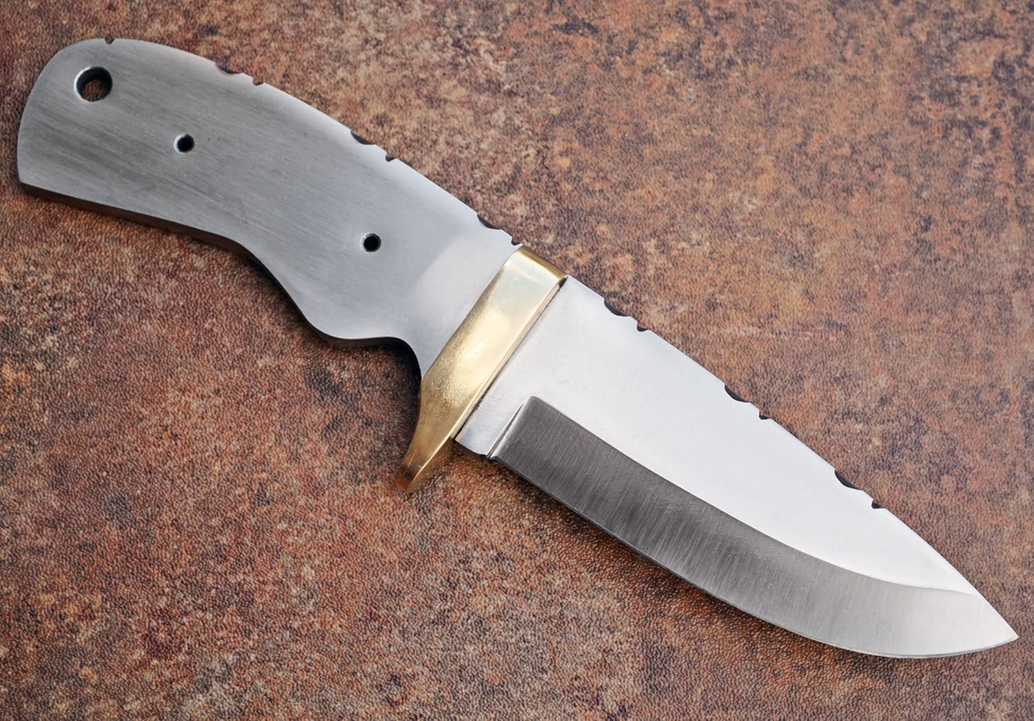 Large Drop Point D-2 D2 Knife Blank +Brass Finger Guard for Custom Making Knives Blade Blades Blanks Hunting
