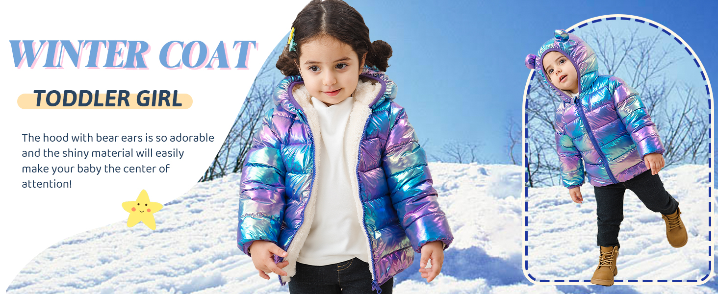 ALISISTER Manteau Fille Hiver Capuche – Veste Longue Matelassée Brillante 5-12 Ans