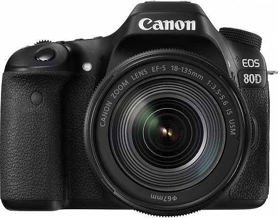 Canon Digital SLR Camera Body [EOS 80D] and EF-S 18-135mm f/3.5-5.6 Image Stabilization USM Lens with 24.2 Megapixel (APS-C) CMOS Sensor and Dual Pixel CMOS AF (Black)