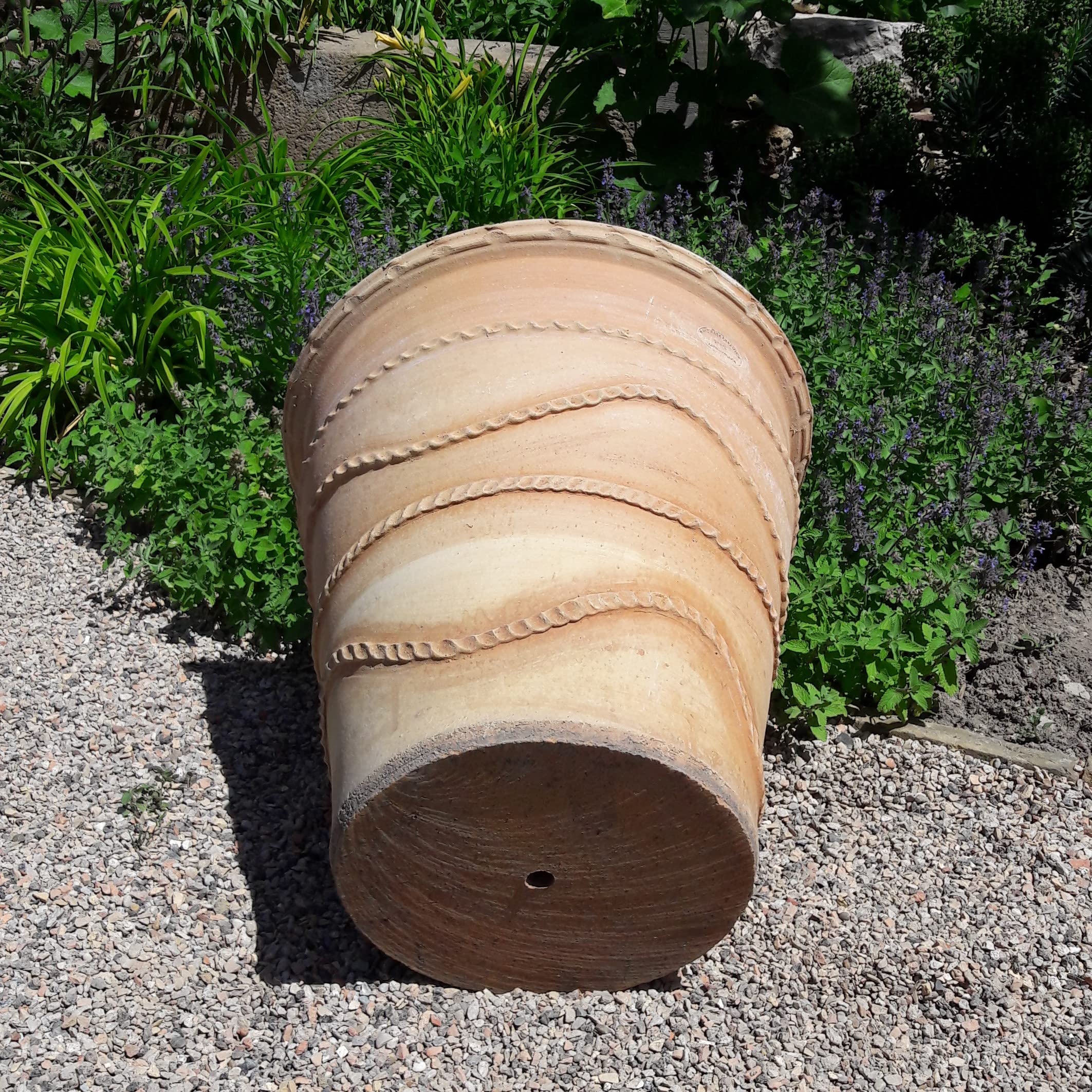 Palatina Werkstatt Terracotta Blumentopf Acanthus 50cm - 100% Handgefertigter Terracotta Pflanzkübel für den Garten & Innenbereich – Robust & Stilvoll zu jeder Jahreszeit