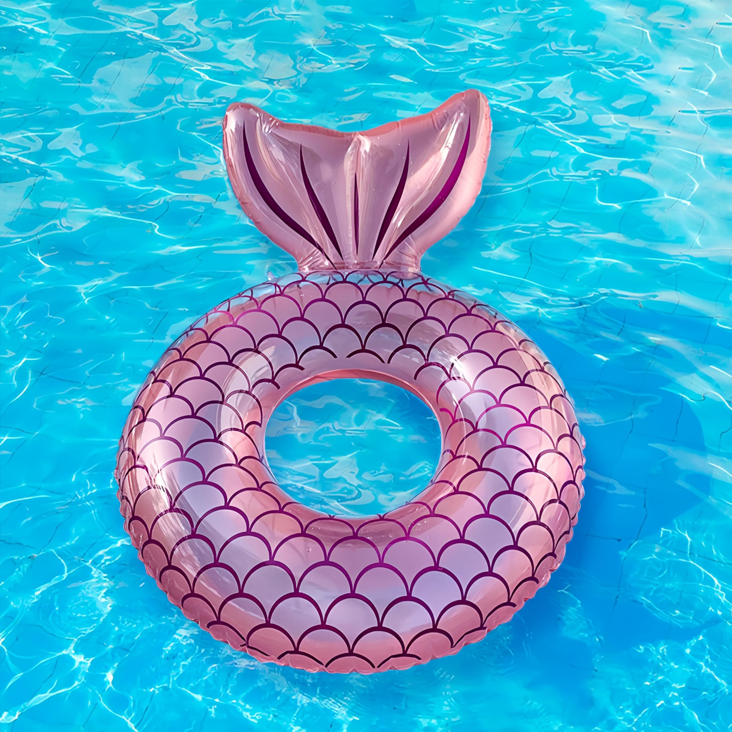 Anillo de natación Inflable en Forma de corazón de Sirena para niños, Adultos,