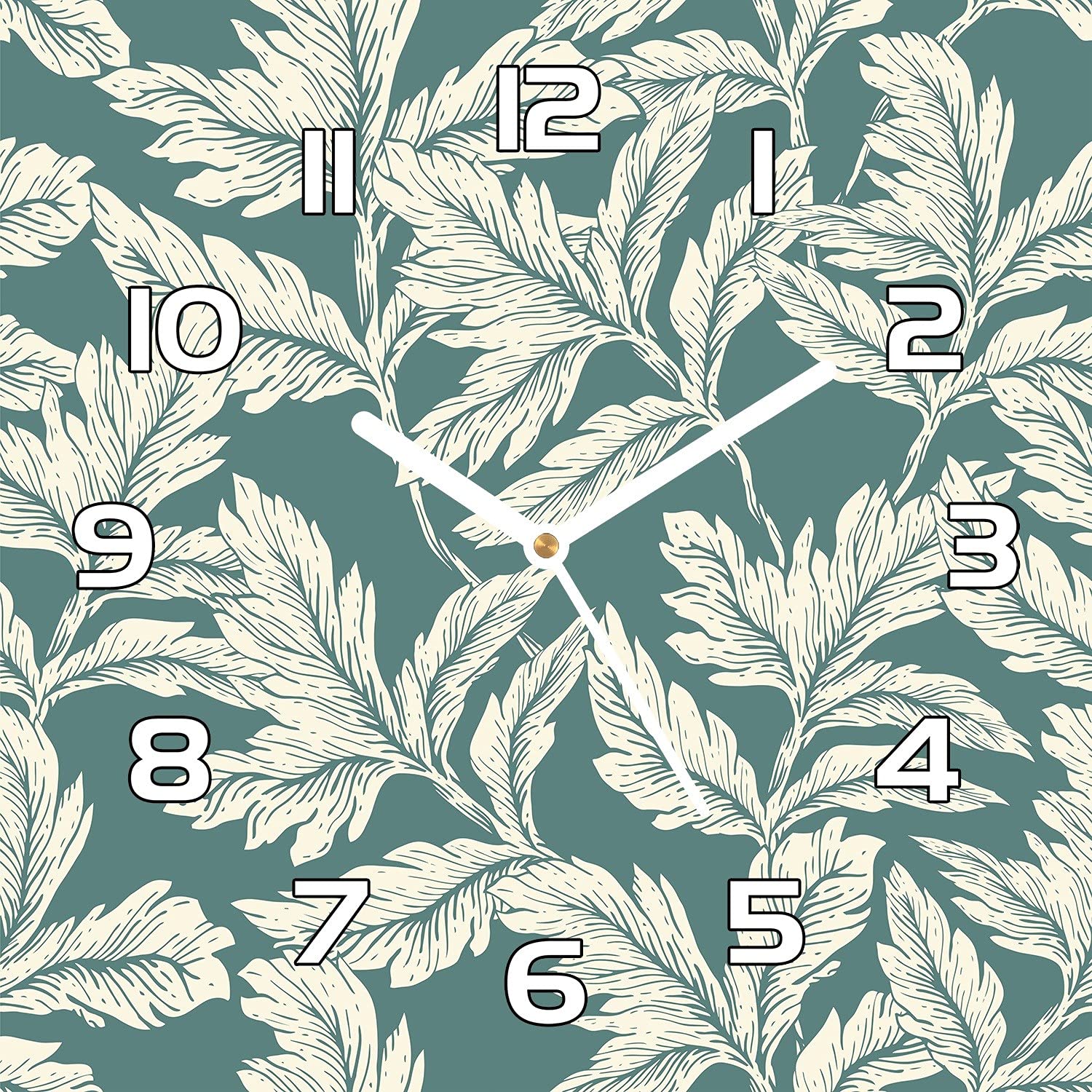 Horloge murale en verre de securite 30x30 cm Coloray avec impression moderne et aiguilles noires
