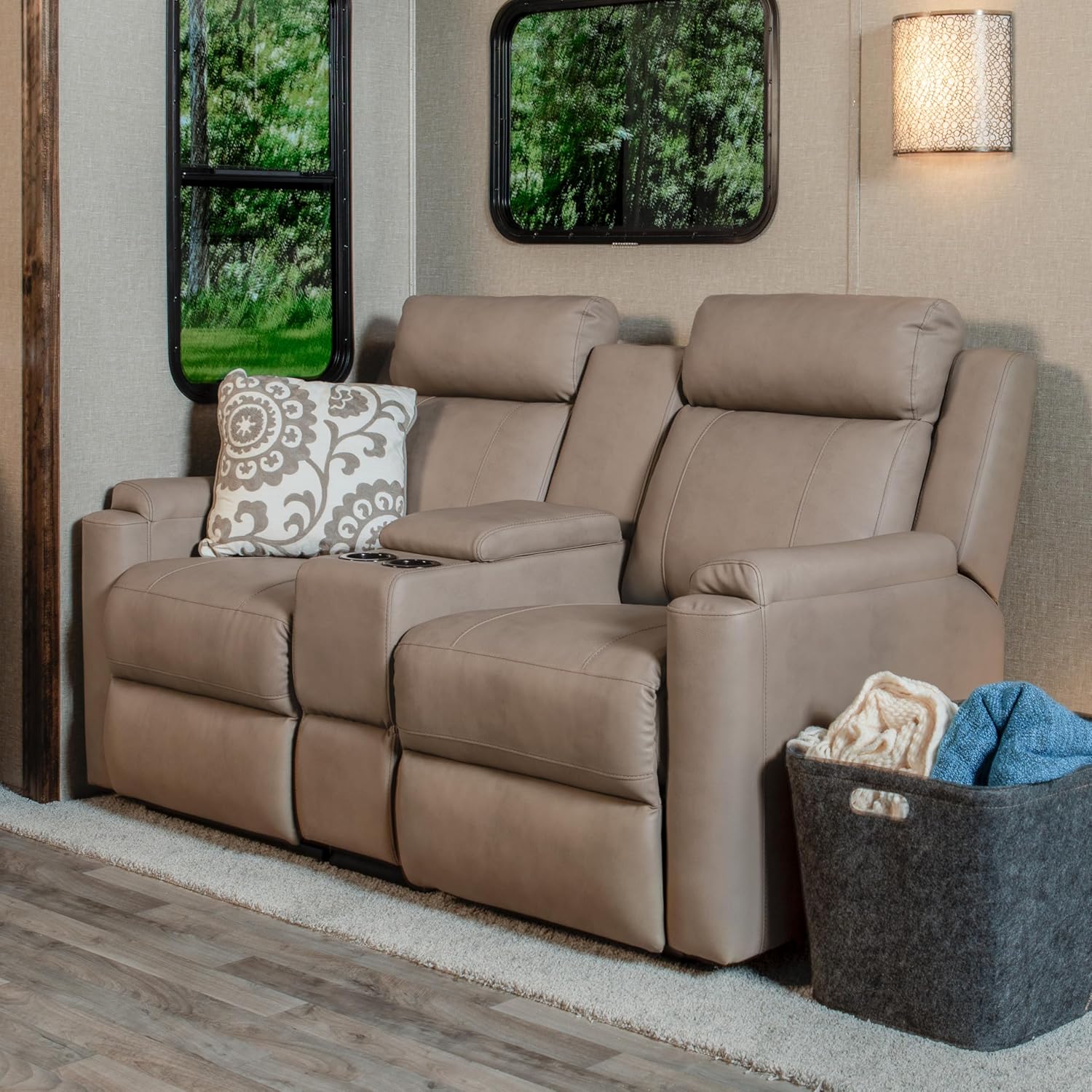 Thomas Payne Signature Heritage Series Driftwood RV Theater Seating Left Arm Recliner with Manual Recline, High-Density Foam Cushioning - 2024044097