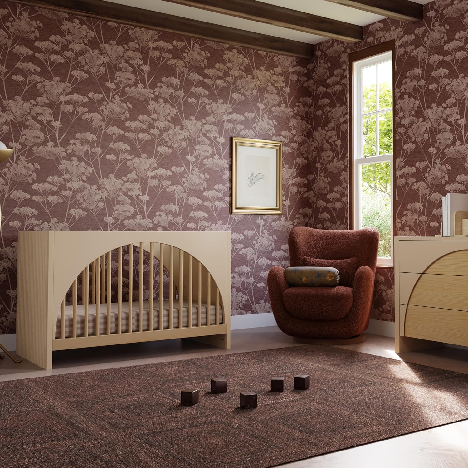 Babyletto Moab 3-in-1 Convertible Crib in Taupe and Ash, GREENGUARD Gold Certified