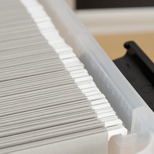 Miniatura 6 de IRIS USA - Caja de almacenamiento de plástico WEATHERPRO de 74 cuartos de galón con tapa duradera y sello y hebillas de cierre seguro, transparente