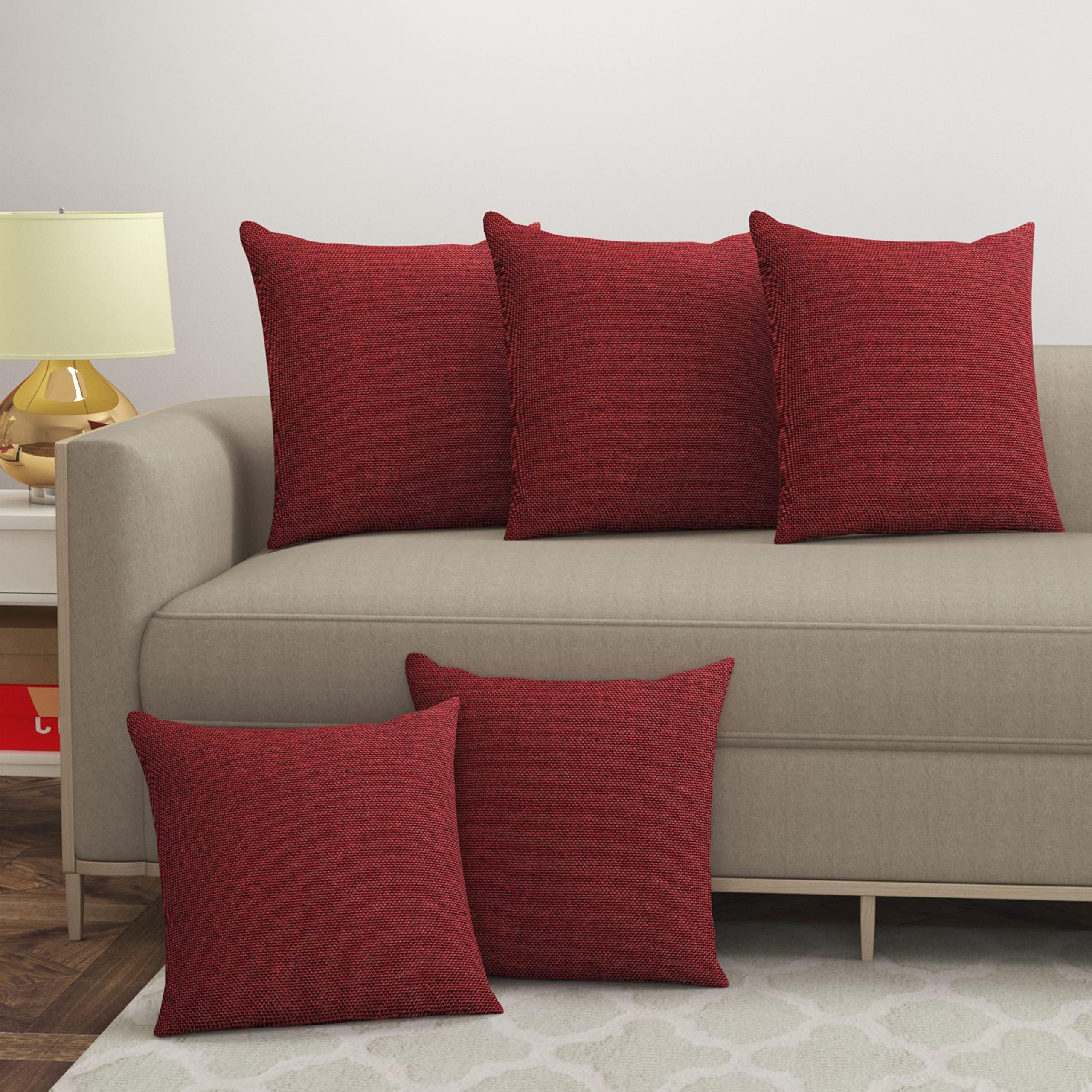 Buy Yellow Weaves Jute Texture Cushion Covers, 24 X 24 Inches