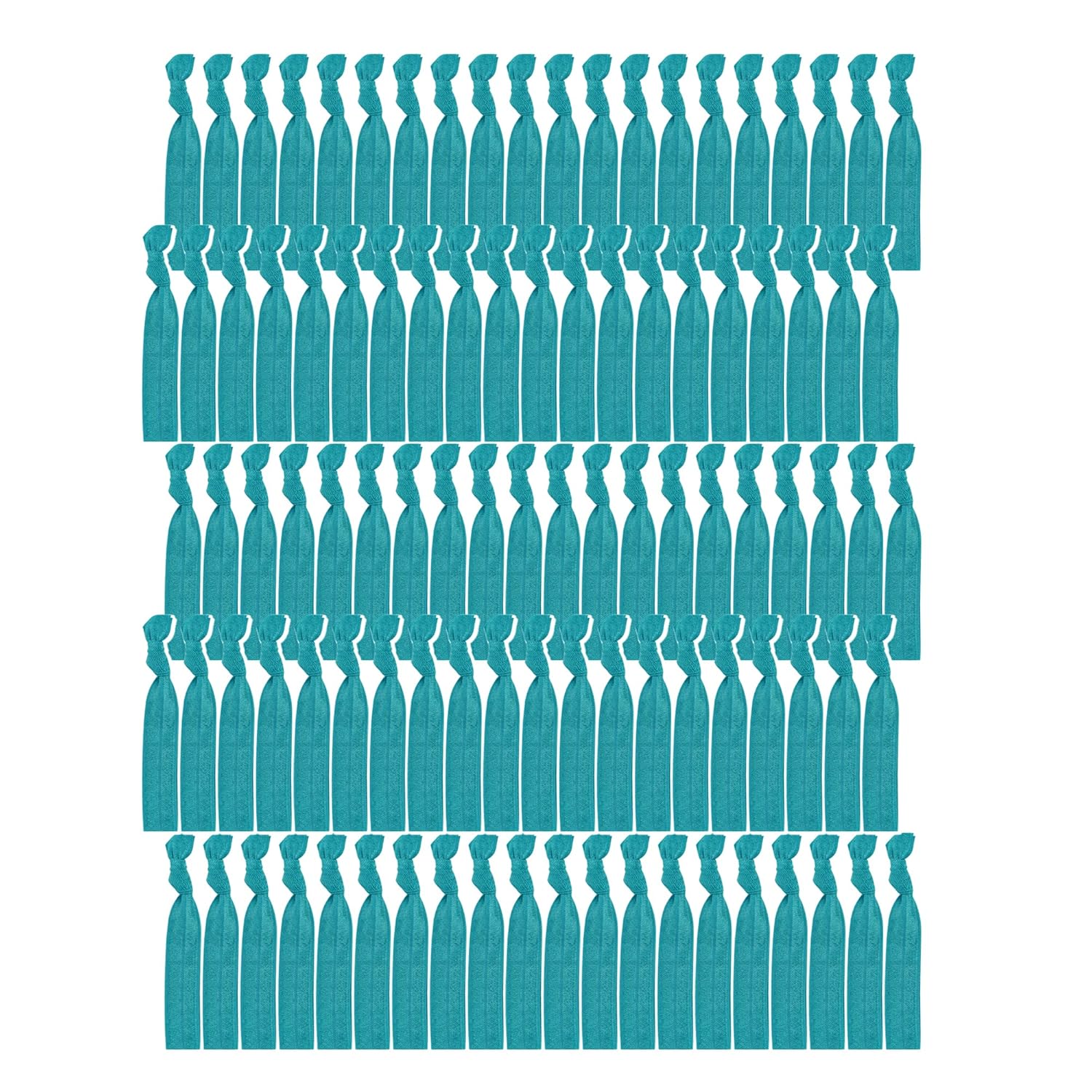 MEEDEE 100 Pack Teal Blue Elastic Hair Ties For Women No