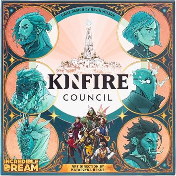 Kinfire Council – Competitive Strategy & Political Board Game – 2–6 Players – 90–120 Minute Gameplay – Unique Councilor Powers, Worker Placement, Voting & Cult Challenges – Ages 14+