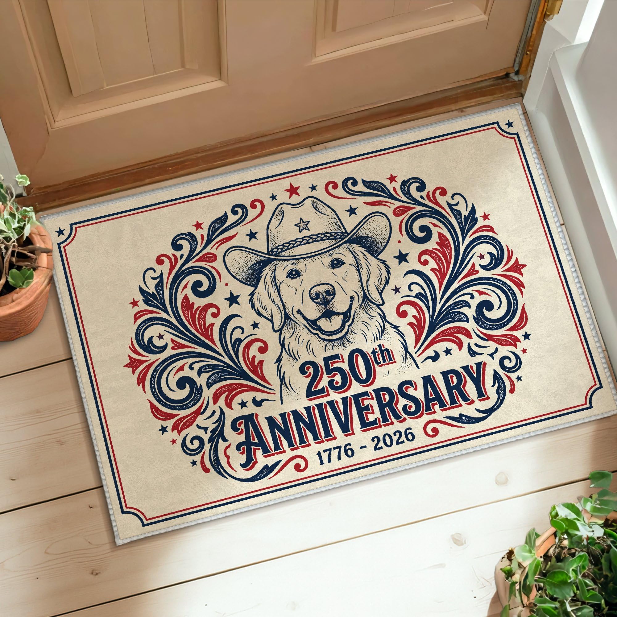 Tapis buanderie anti saleté à poils courts imprimé pour chien