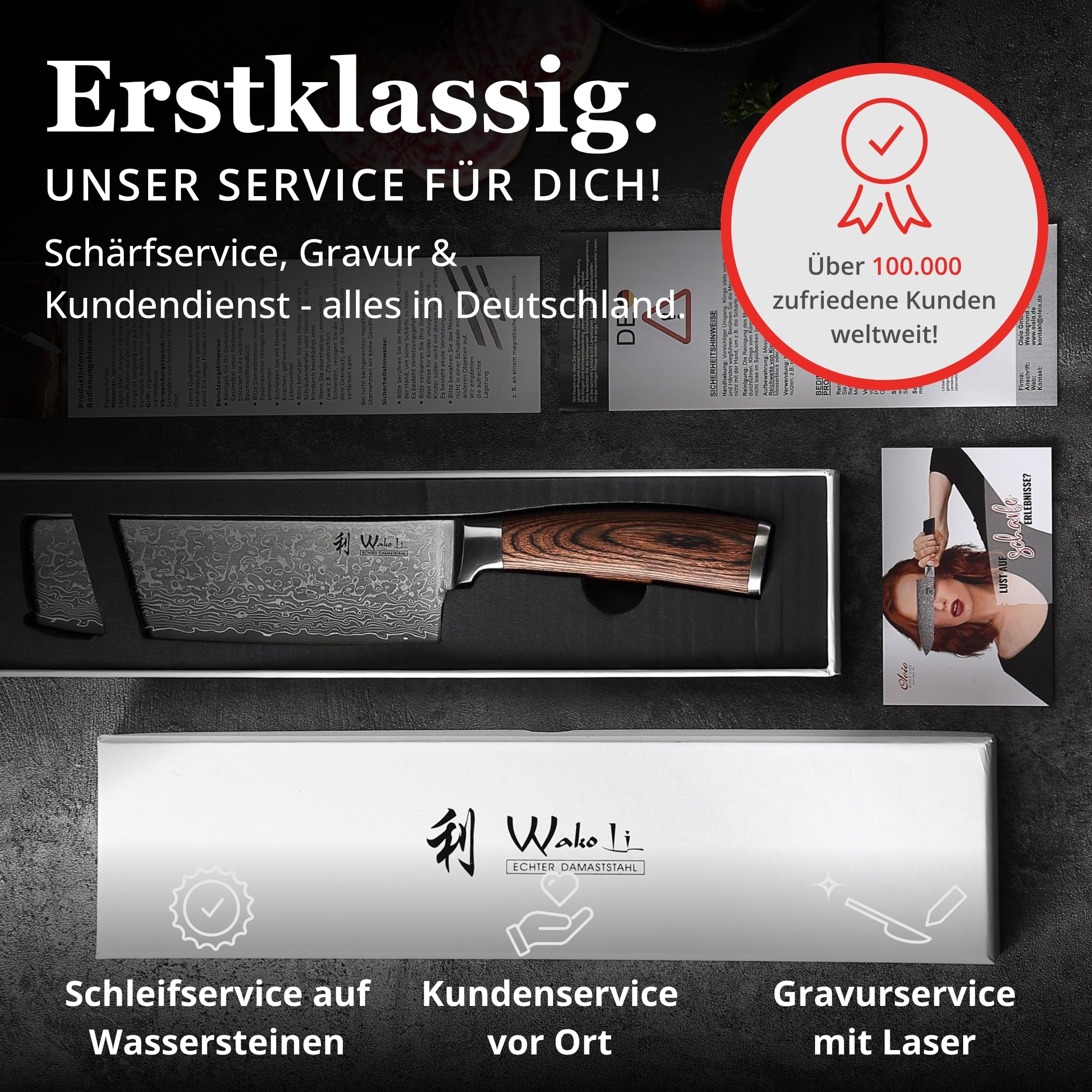 Wakoli EDIB Sakura Nakiri Messer mit 18 cm Klinge aus 67 Lagen Damaststahl mit VG10 Kern, Pakkaholzgriff, in Geschenkbox für Gemüse, Kräuter und feine Schneidarbeiten