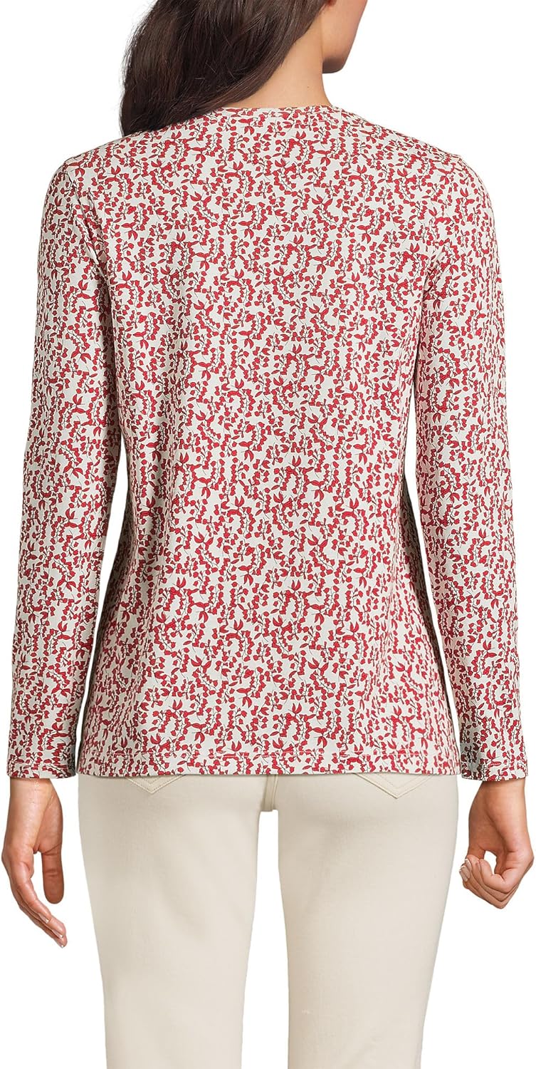 Lands' End Women's Relaxed American-Grown Supima Cotton Long Sleeve Crew Neck T-Shirt