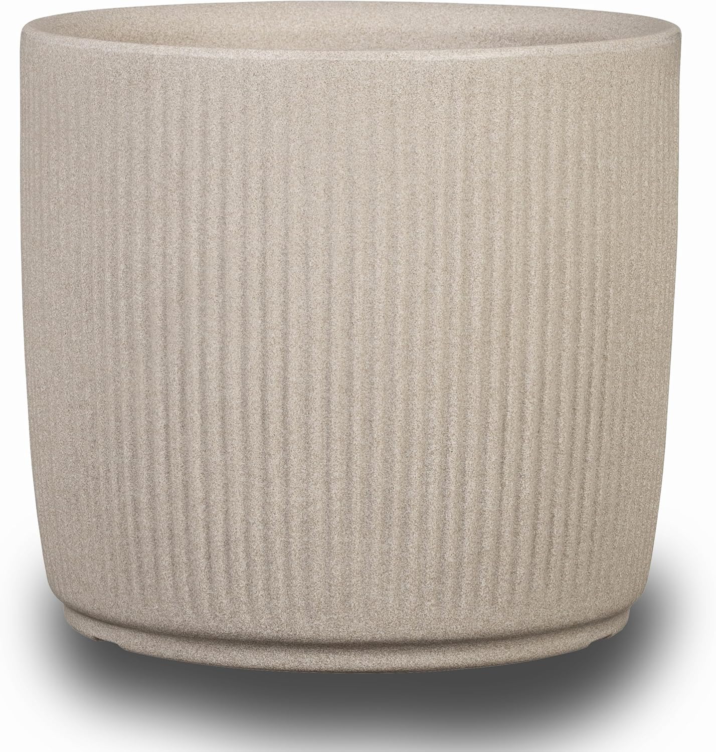 Scheurich Linetto 30 Round Sand Planter - UV Resistant, Grooved Design - 10 Year Guarantee - Outdoor Use