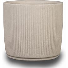 Scheurich Linetto 40 Round Sand Planter - Made with Recycled Plastic, Outdoor Use