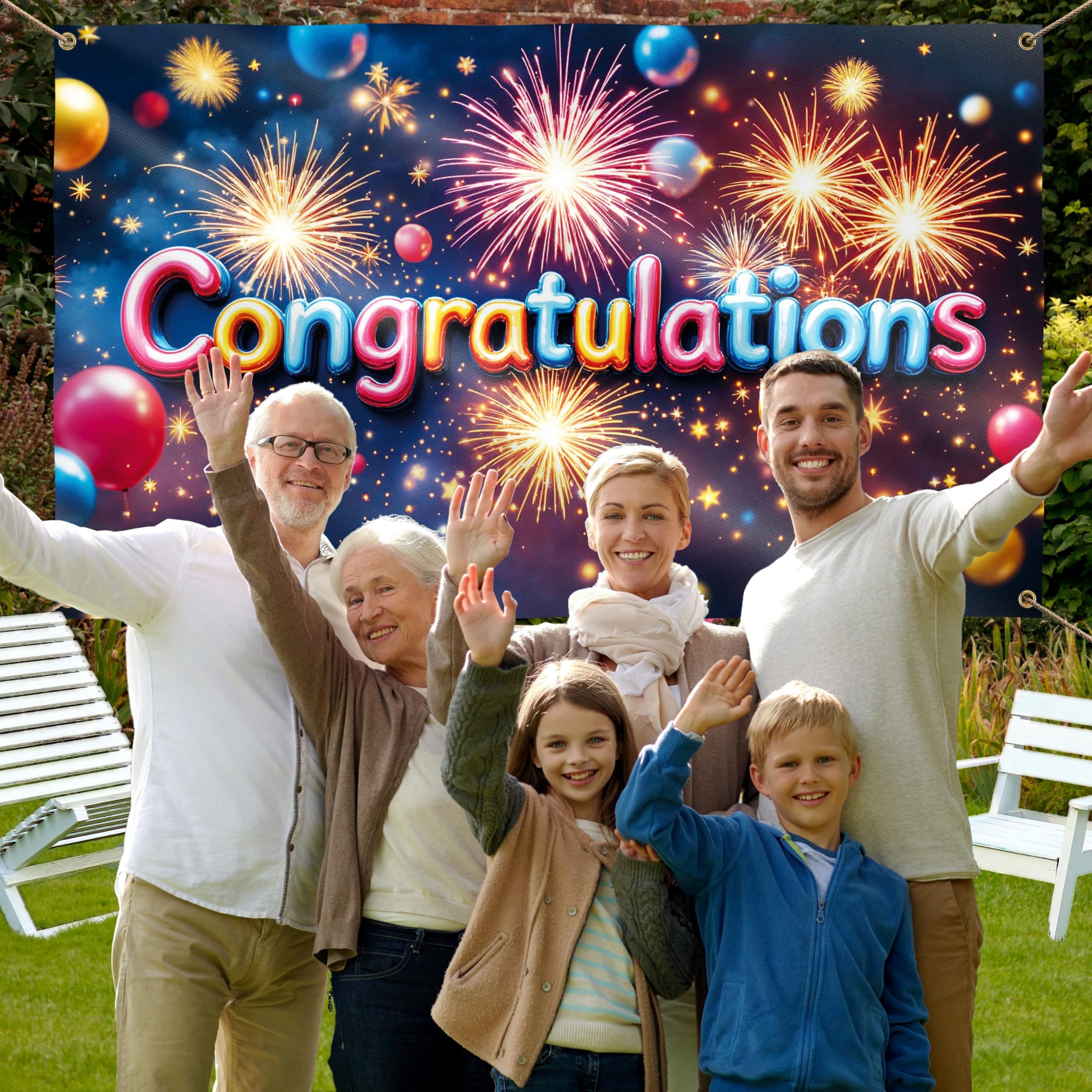Congratulations Banner for Prom - Congratulations Decorations - Well Done - We Are So Proud of You - 5x3ft - Image 4
