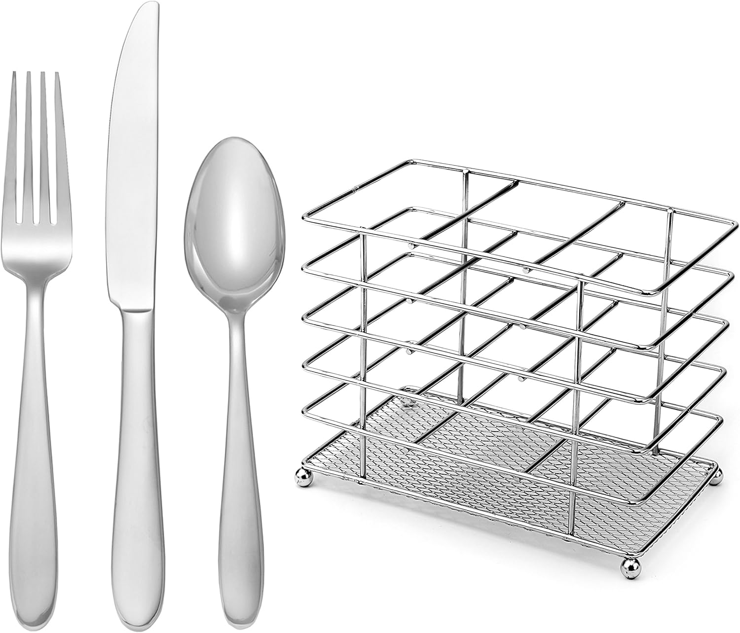 Impact 12-Piece Flatware Set with Countertop Caddy, Service for 4