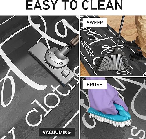 Miniatura 7 de KOZYFLY - Alfombra antideslizante para cuarto de lavandería, de 20 x 60 pulgadas, lavable, alfombra de cocina, alfombra de lavandería impermeable,