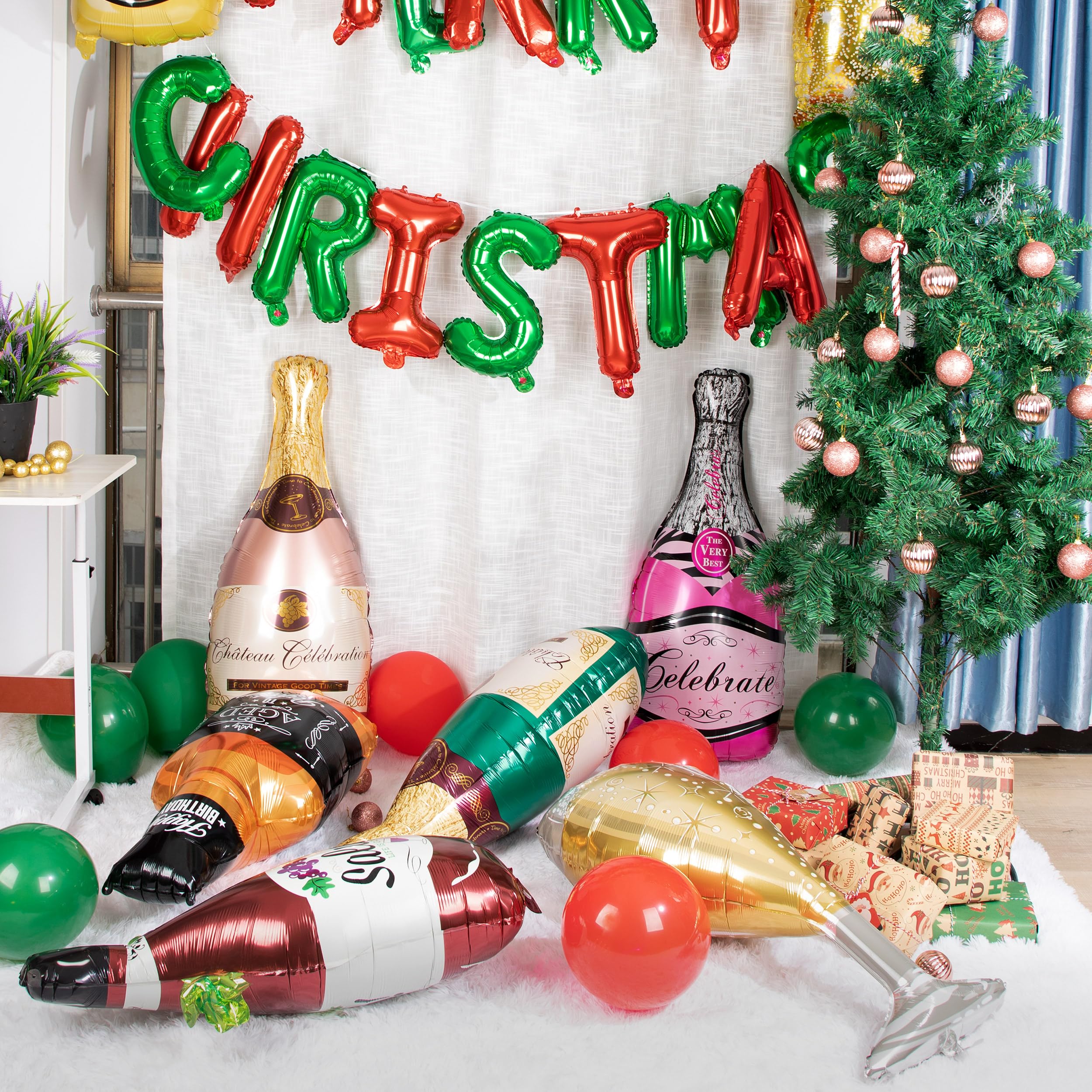 Acquista Palloncini in lamina di vetro con bottiglia di champagne Decorazioni per feste di matrimonio di compleanno in Italia a partire da 1.11