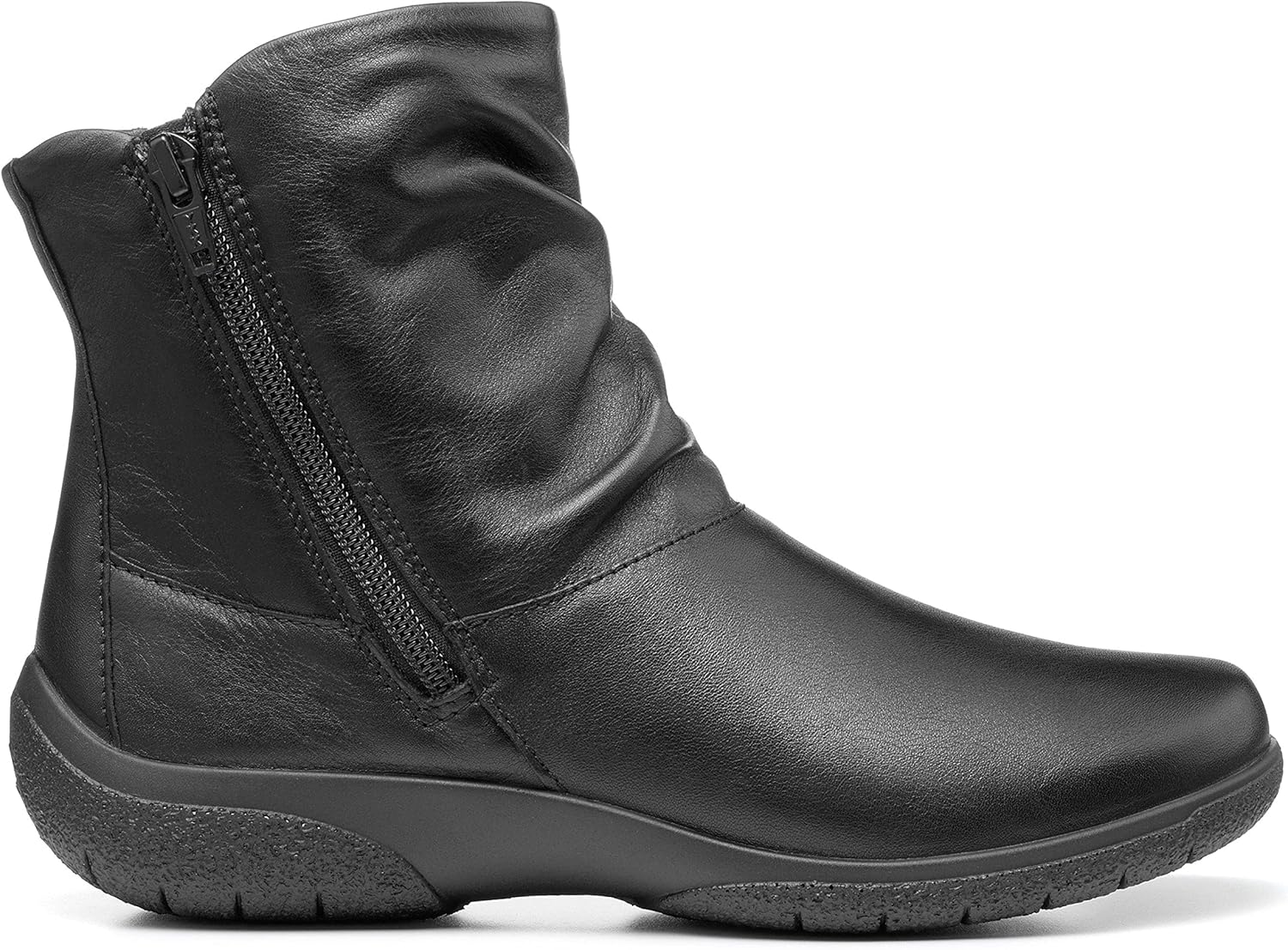 Hotter Whisper Women's Classic Mid-Cut Ankle Boot With Double Side Zips In Leather And Suede Standard D Fit