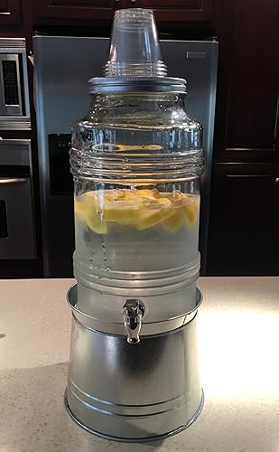 Miniatura 10 de Circleware Breeze - Dispensador de bebidas de vidrio con soporte de metal base que transforma cubo, tapa, infusor de frutas e inserto de hielo,