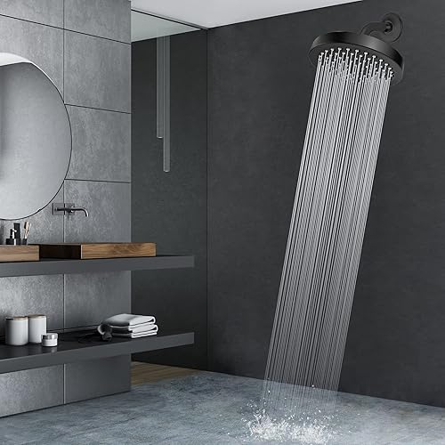 Miniatura 7 de Voolan Brazo de ducha con brida y cinta de teflón, brazo de extensión para cabezal de ducha fijo de baño, acero inoxidable sólido, montado en la